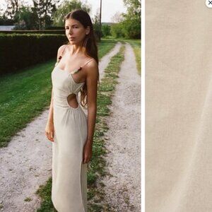 Zara Cutout Side Slit Linen Feel Dress